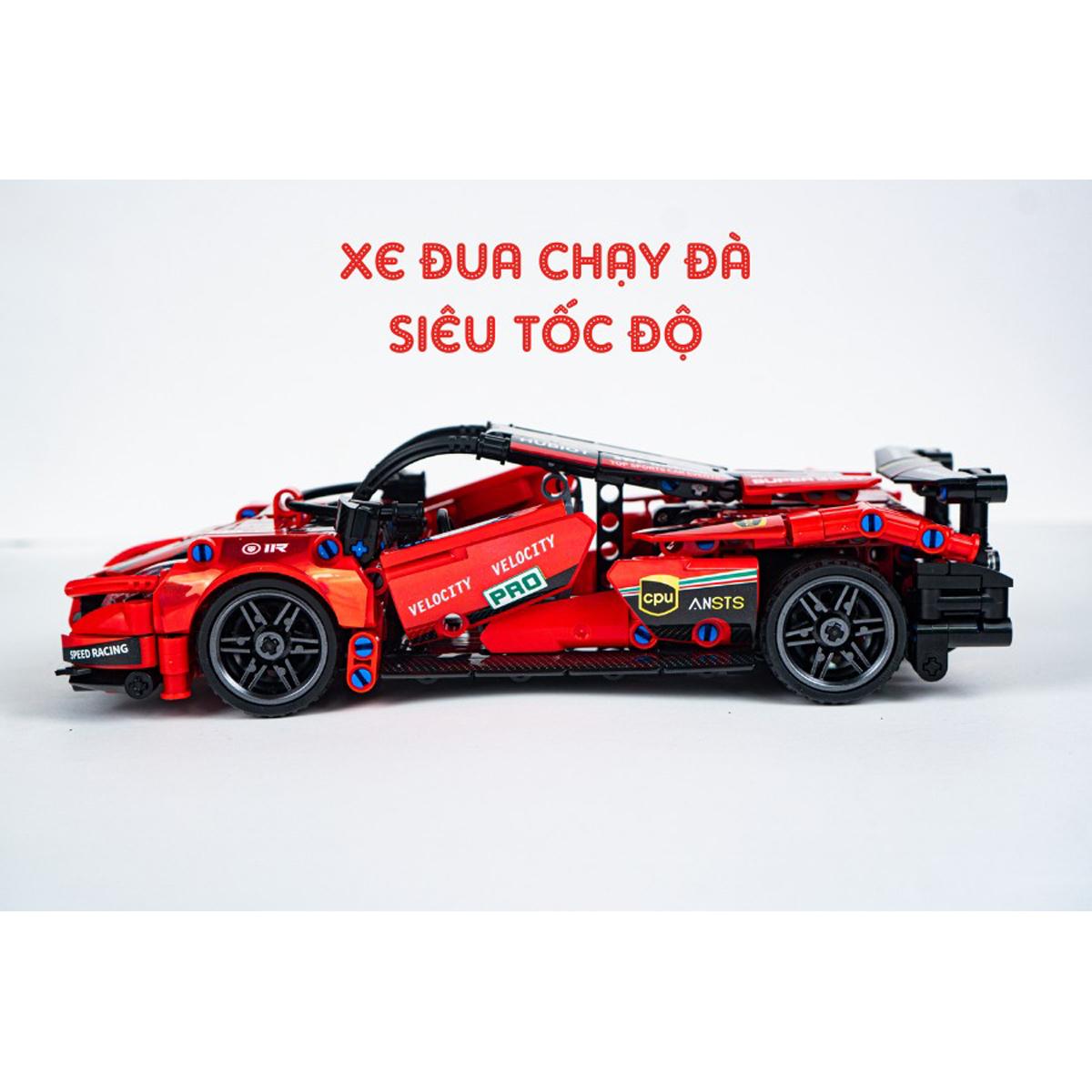 Đồ Chơi Lắp Ráp Xe Đua Chạy Đà Siêu Tốc Độ - Super Speed Pullback Racing Car - Toys&amp;Joys 3307 (513 Mảnh Ghép)