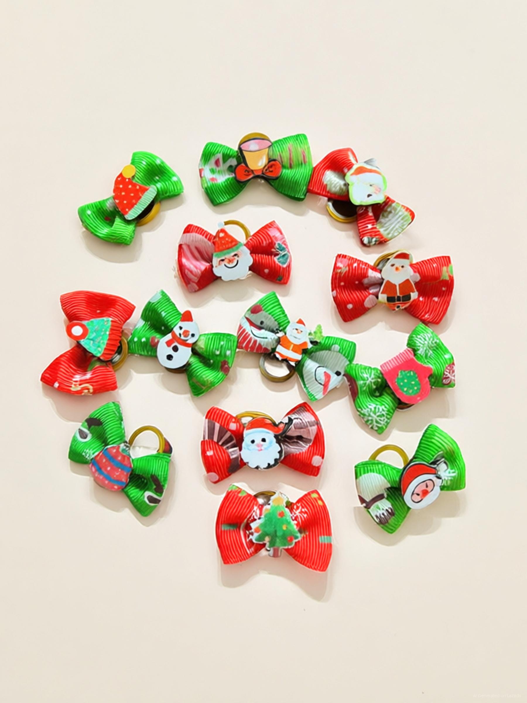 NƠ KẸP TÓC CÀI TÓC BUỘC TÓC GIÁNG SINH NOEL DỄ THƯƠNG MÃ 20 XINH XẮN CHO THÚ CƯNG CHÓ MÈO