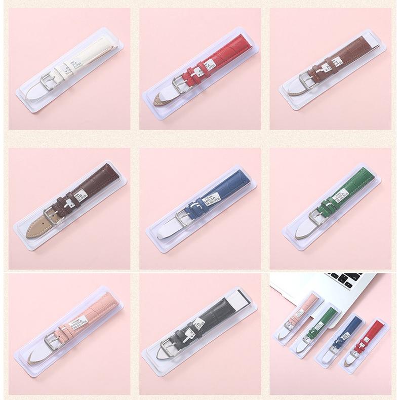 Dây da đồng hồ da bò dập vân cá sấu chống nước tốt BO-35 size 12 14 16 18 19 20 21 22 24mm