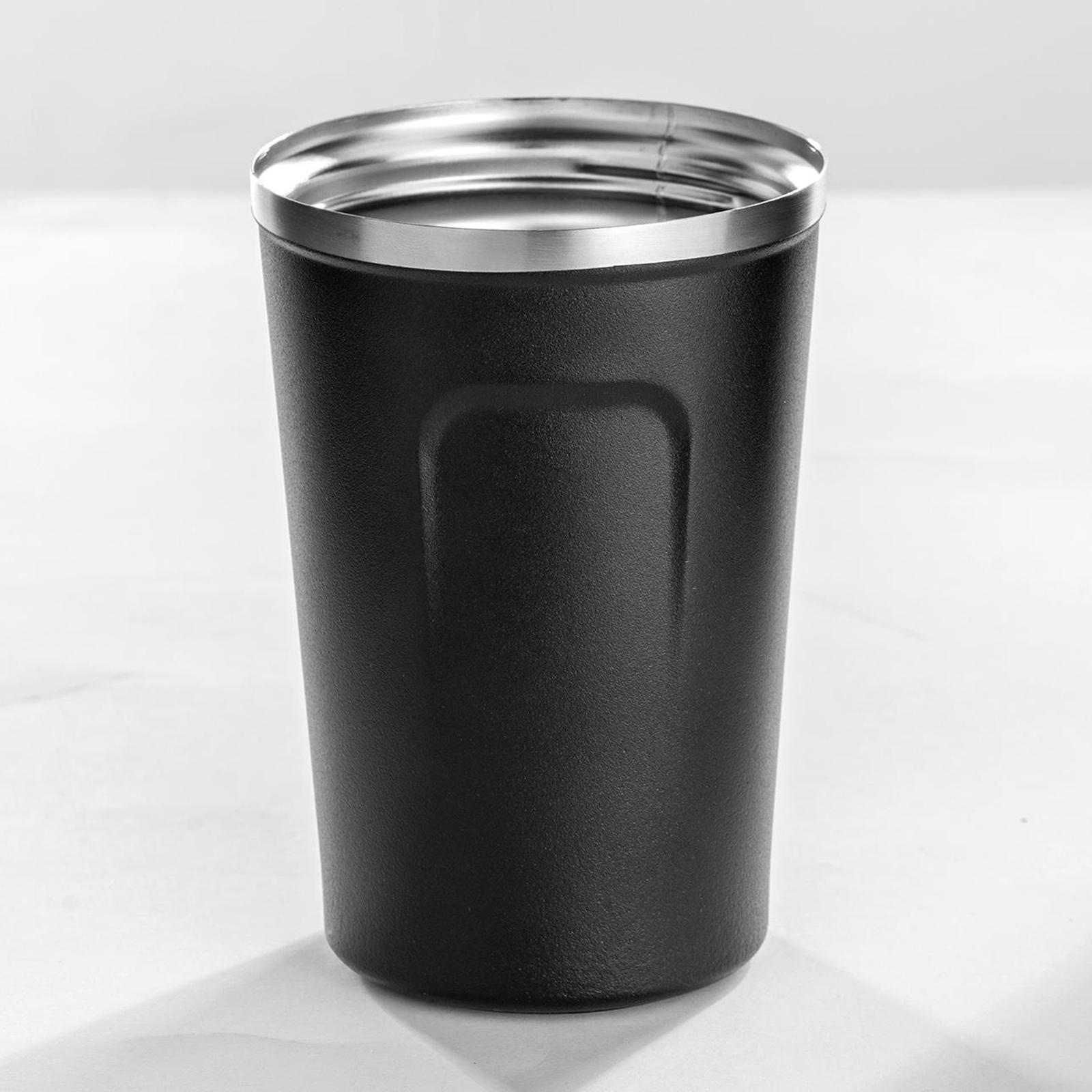 380ml Coffee Mug with Portable Stainless Reusable Coffee Dripper Cone Black