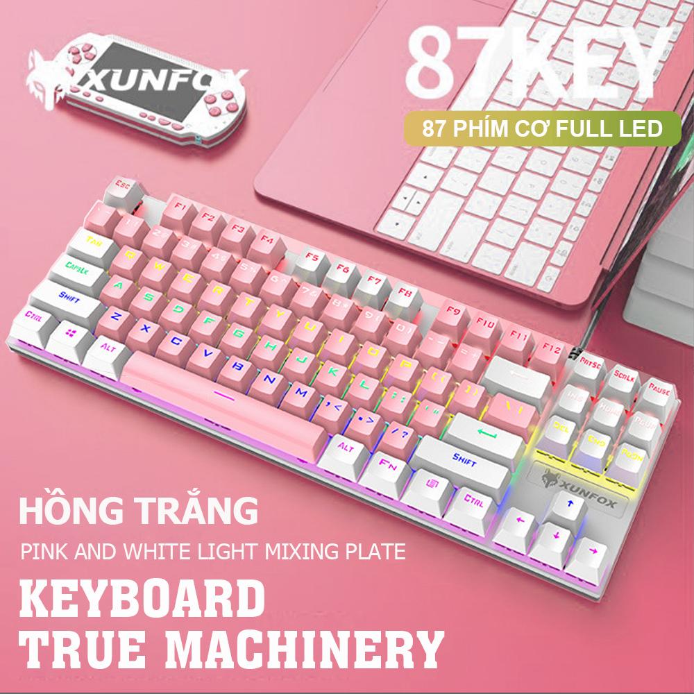 Bàn phím cơ chơi game gaming K80 full led- Bảo hành 6 tháng - K80 Xám Đen