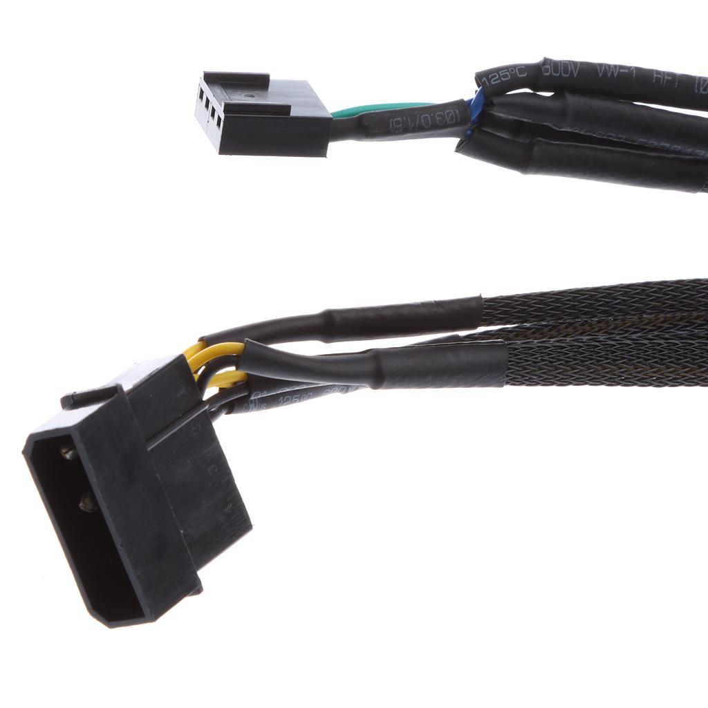 Computer PC 4-Pin Fan Power Cable Y 5 Way Splitter Lead Connector Adapter