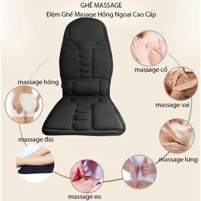 Ghế đệm massage, Đệm Massage Toàn Thân Hồng Ngoại Cao Cấp Dùng Mọi Nơi