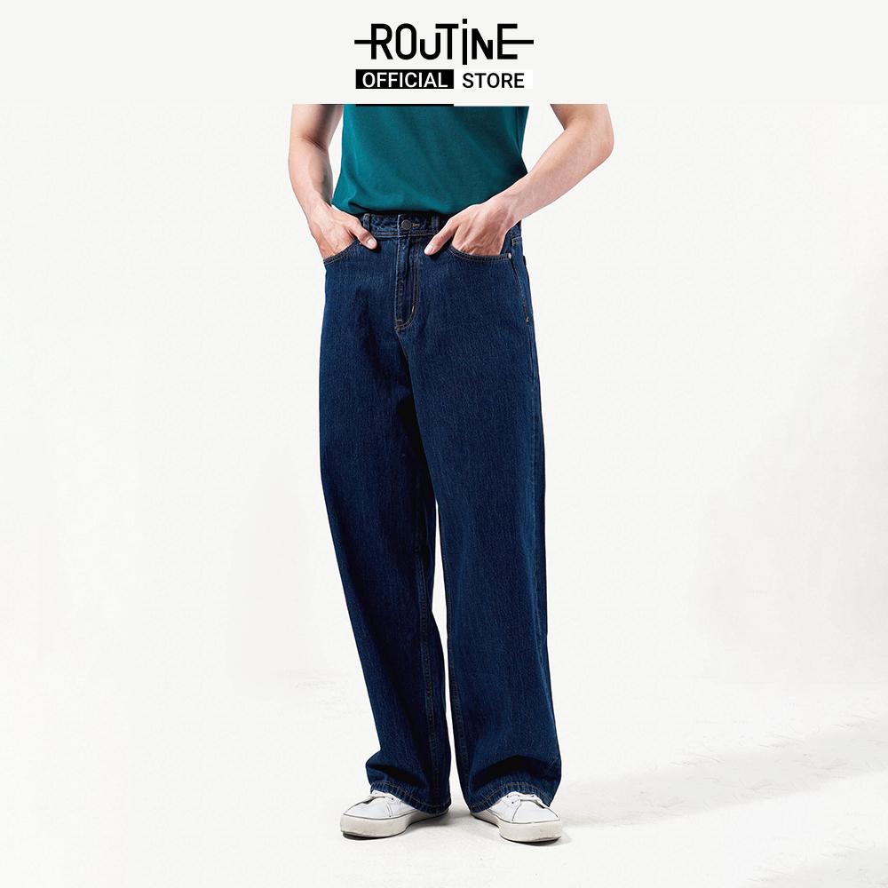 Quần Jean Nam Ống Rộng Trơn Form Wide Leg - Routine 10S22DPA015