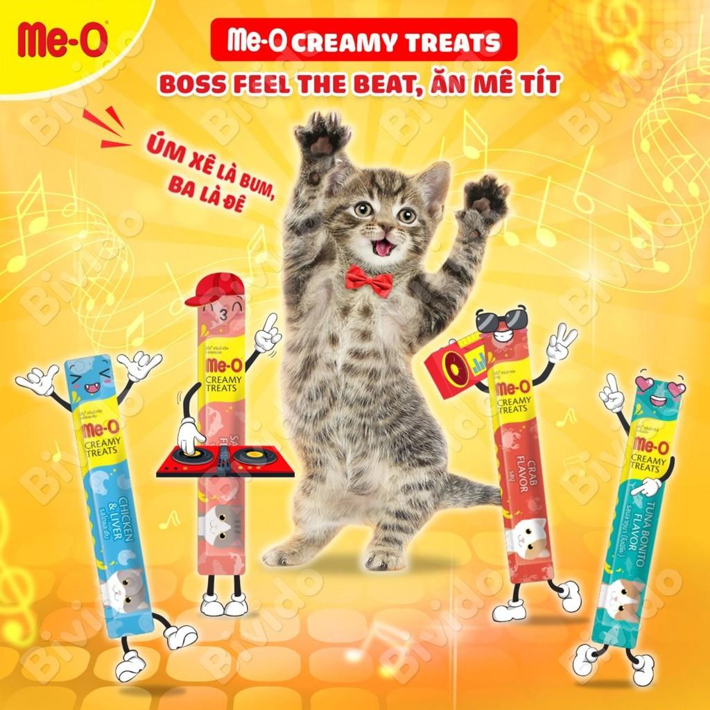 Súp thưởng cho mèo Me-o Creamy Treats mọi lứa tuổi túi 60g (15gx4) - Bivido