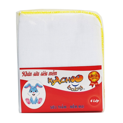 Khăn sữa siêu mềm KACHOOBABY bịch 4 lớp - 10 cái, mềm mại thấm hút tốt, dùng để lau mặt, quàng cổ, thấm sữa
