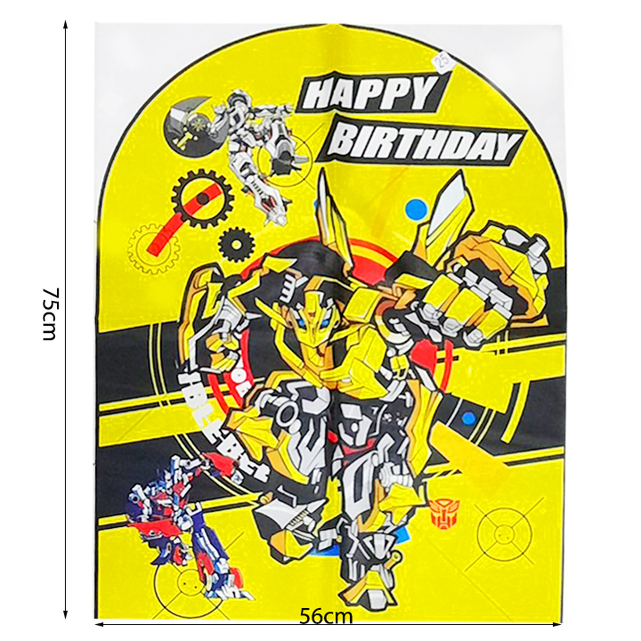 Bộ trang trí sinh nhật happy birthday siêu nhân biến hình - Sét bong bóng trang trí tiệc thôi nôi, đầy tháng cho trẻ