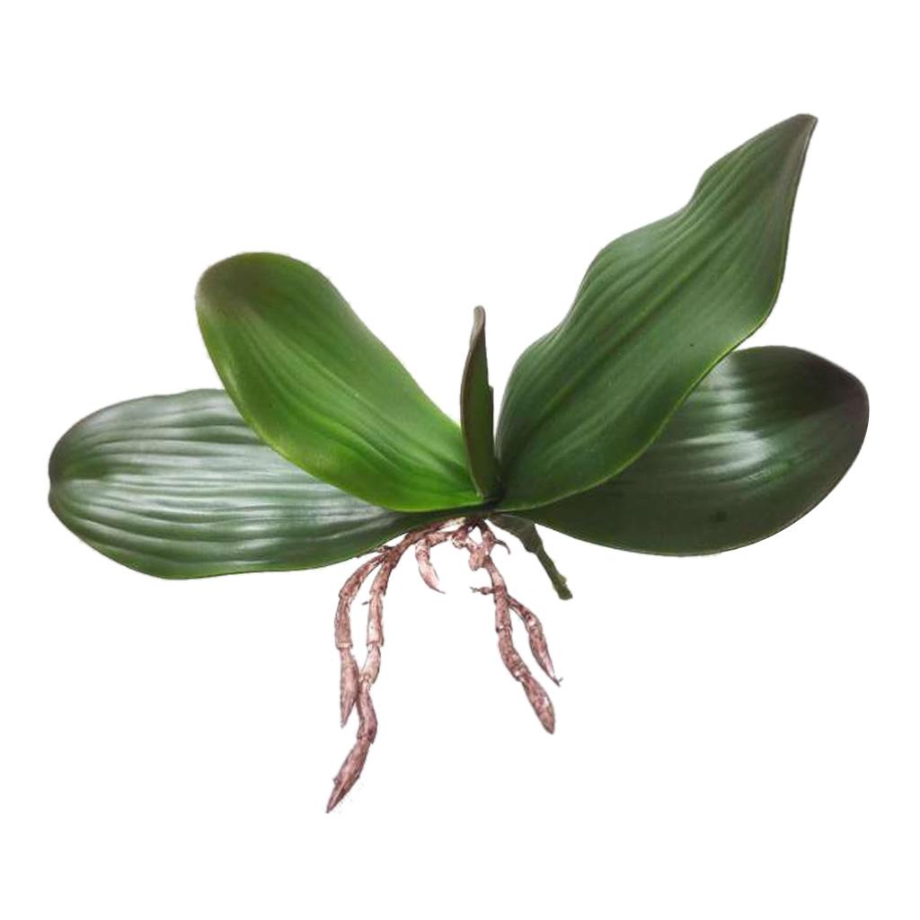 3x Artificial Orchid Leaves Green Fake Plants Leaf Table Top Wedding Decor C