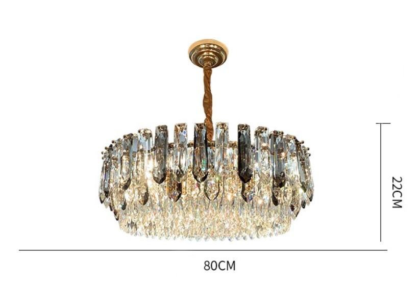 Đèn chùm ROZUR pha lê phong cách châu Âu hiện đại trang trí nội thất cao cấp