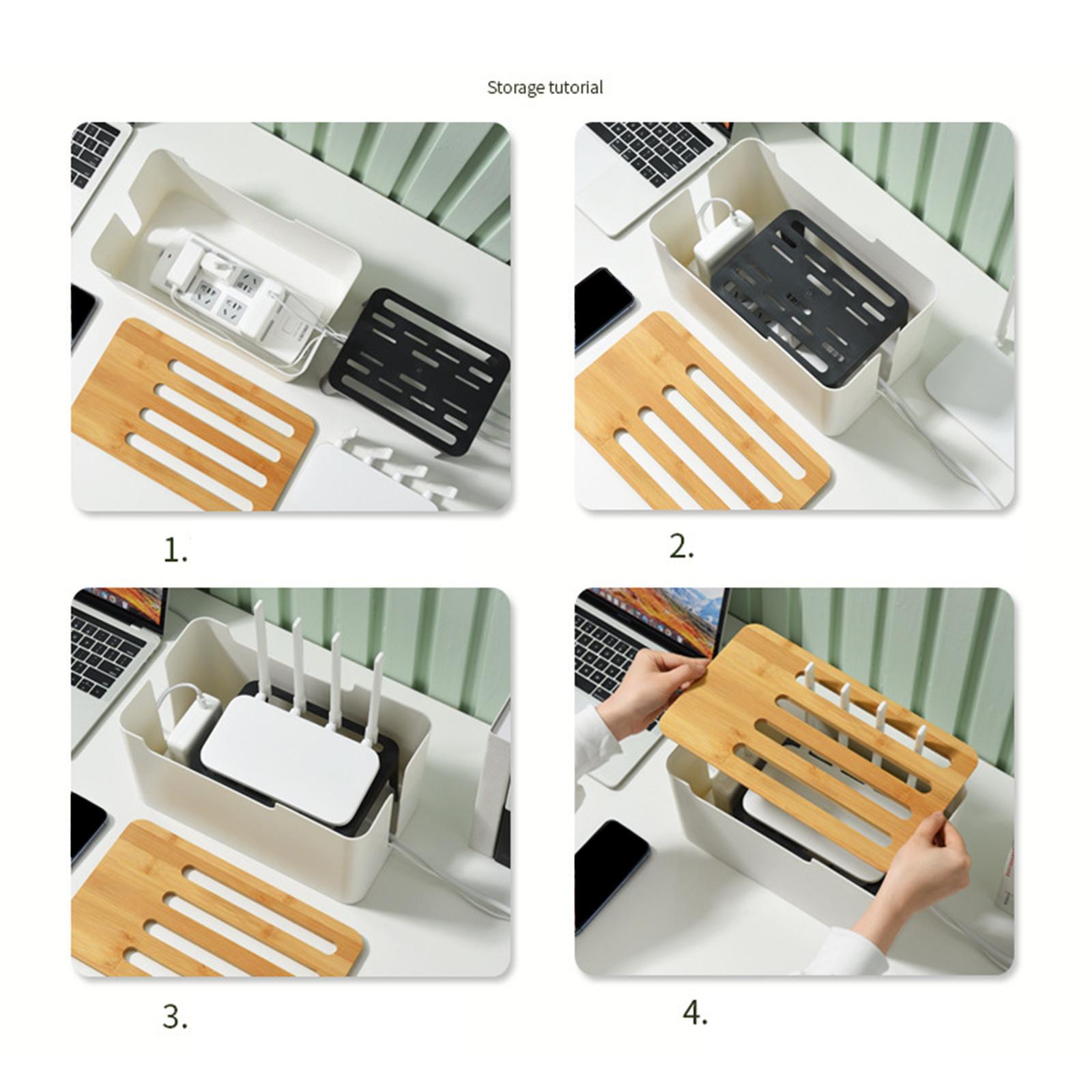 Router Shelf Storage Box Cable Management Organizer Cable Bracket for Office