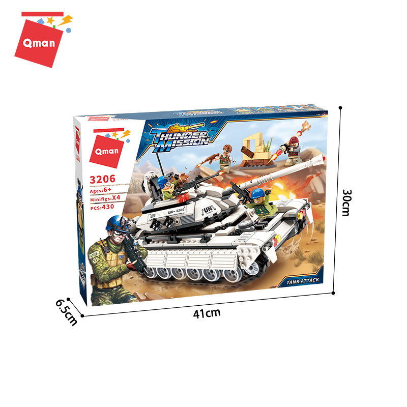 Đồ chơi lắp ghép, xếp hình xe tăng Cuộc tấn công TM3206 QMAN Tank Attack