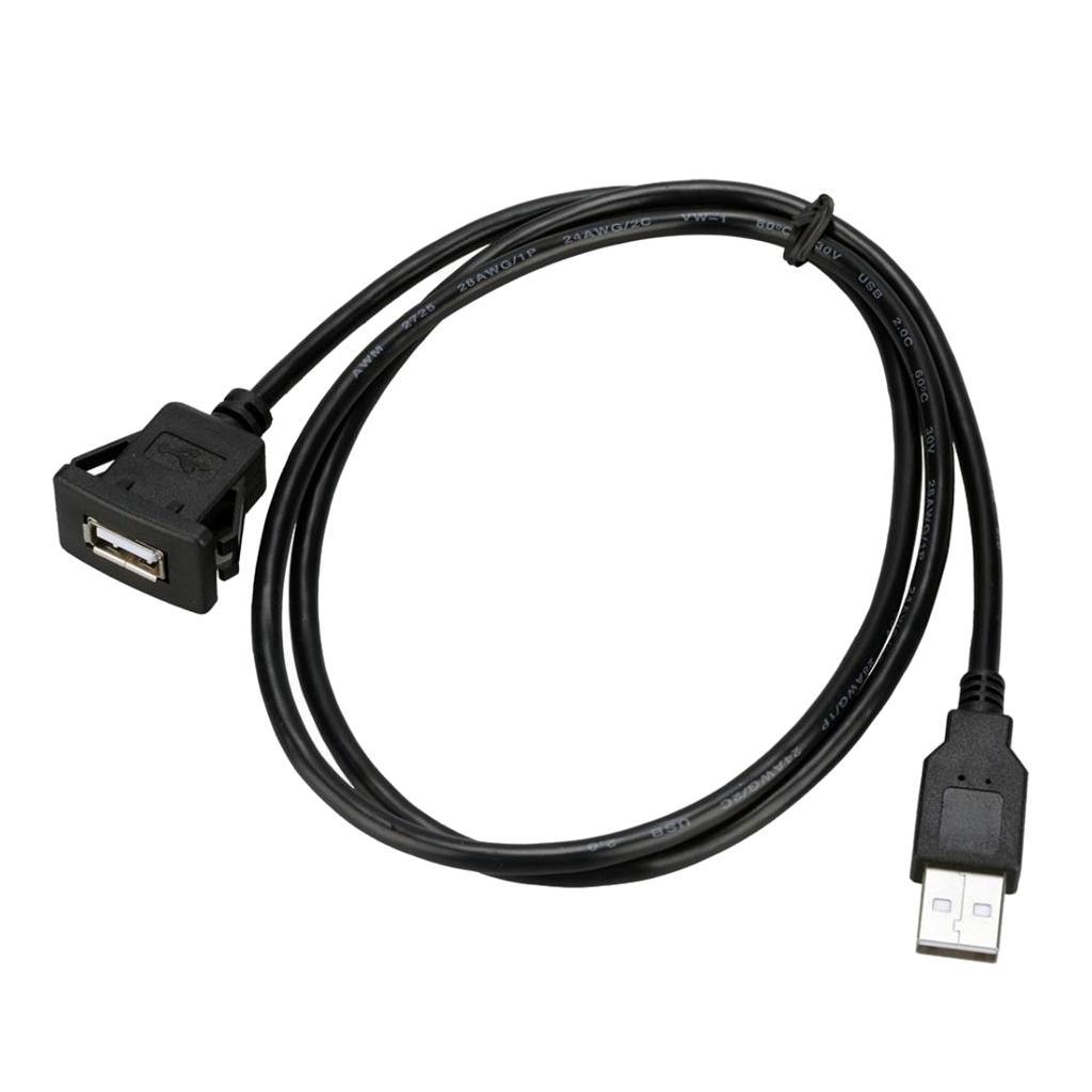 USB2.0 Extension  Mount Cable for car boat Motorcycle Flush Dashboard