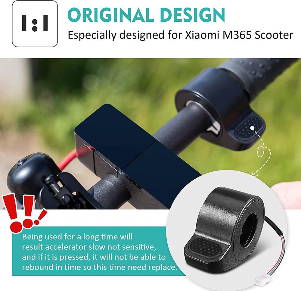 Van Tiết Lưu Chân Ga Accessorie Xe Điện Ngón Tay Ngón Tay Cái Tốc Độ Van Tiết Lưu Thay Thế Cho Xiaomi M365 Pro 1S Xe Điện Color: Black