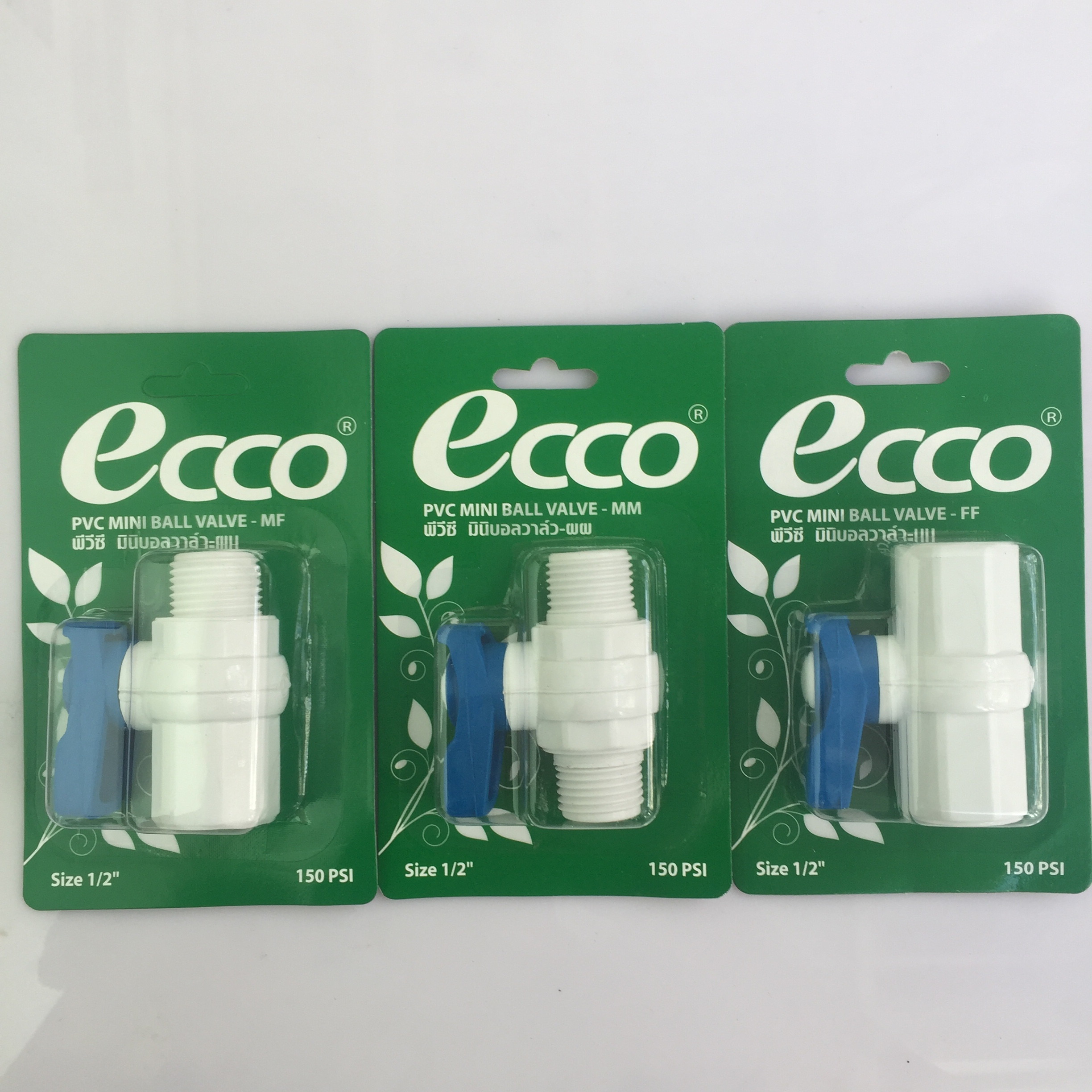 Bộ 3 van khống chế Ecco 2 đầu ren nhập khẩu từ Thái Lan