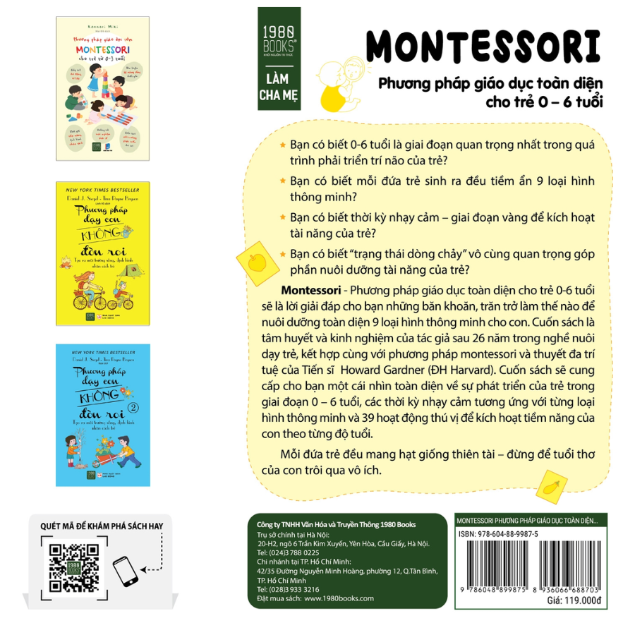 Combo 2 Cuốn: Montessori - Phương Pháp Giáo Dục Toàn Diện Cho Trẻ 0-6 Tuổi + Phương Pháp Giáo Dục Sớm Montessori Cho Trẻ Từ 0 - 3 Tuổi