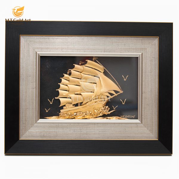 Tranh Thuyền buồm Dát Vàng 24k MT Gold Art M02- Hàng chính hãng, trang trí nhà cửa, phòng làm việc, quà tặng sếp, đối tác, khách hàng, tân gia, khai trương