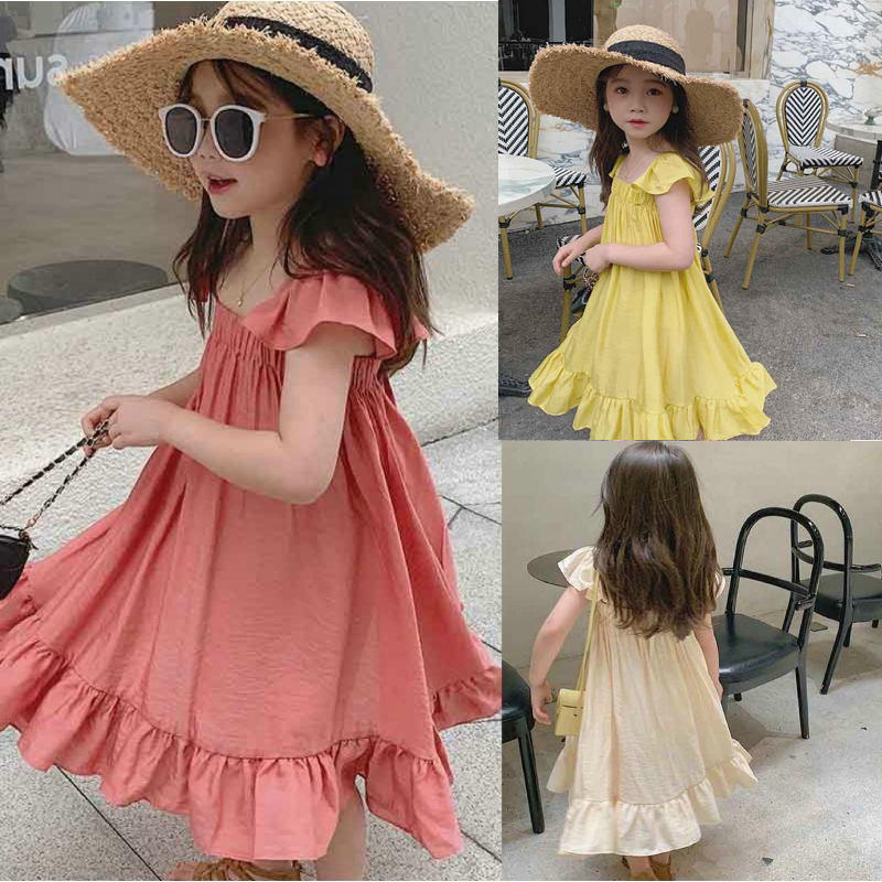 Đầm xòe cho bé phong cách vintage từ 11-23kg - Đầm bé gái xinh xắn dạo phố hoặc đi biển