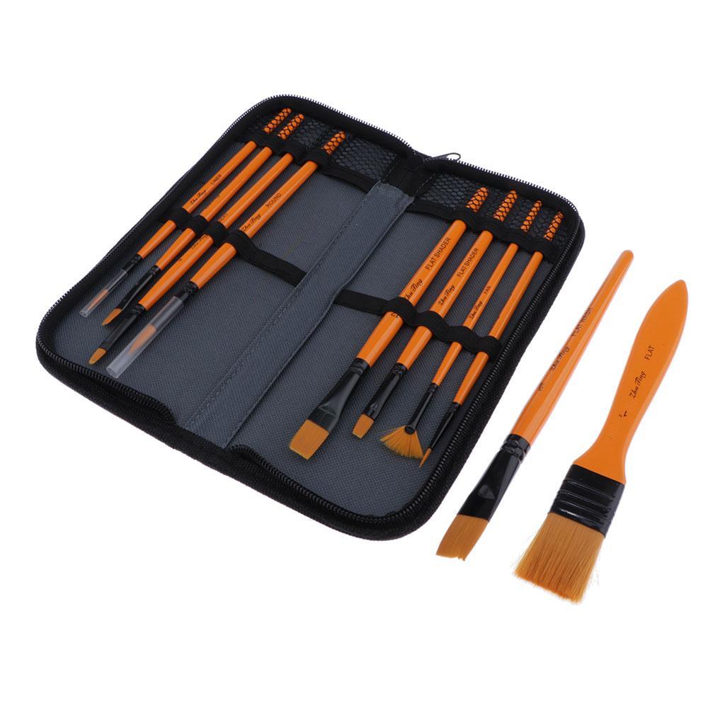 10Pcs Paint Brushes for Acrylic Watercolor Oil Gouache Paint, Best Art Supplies