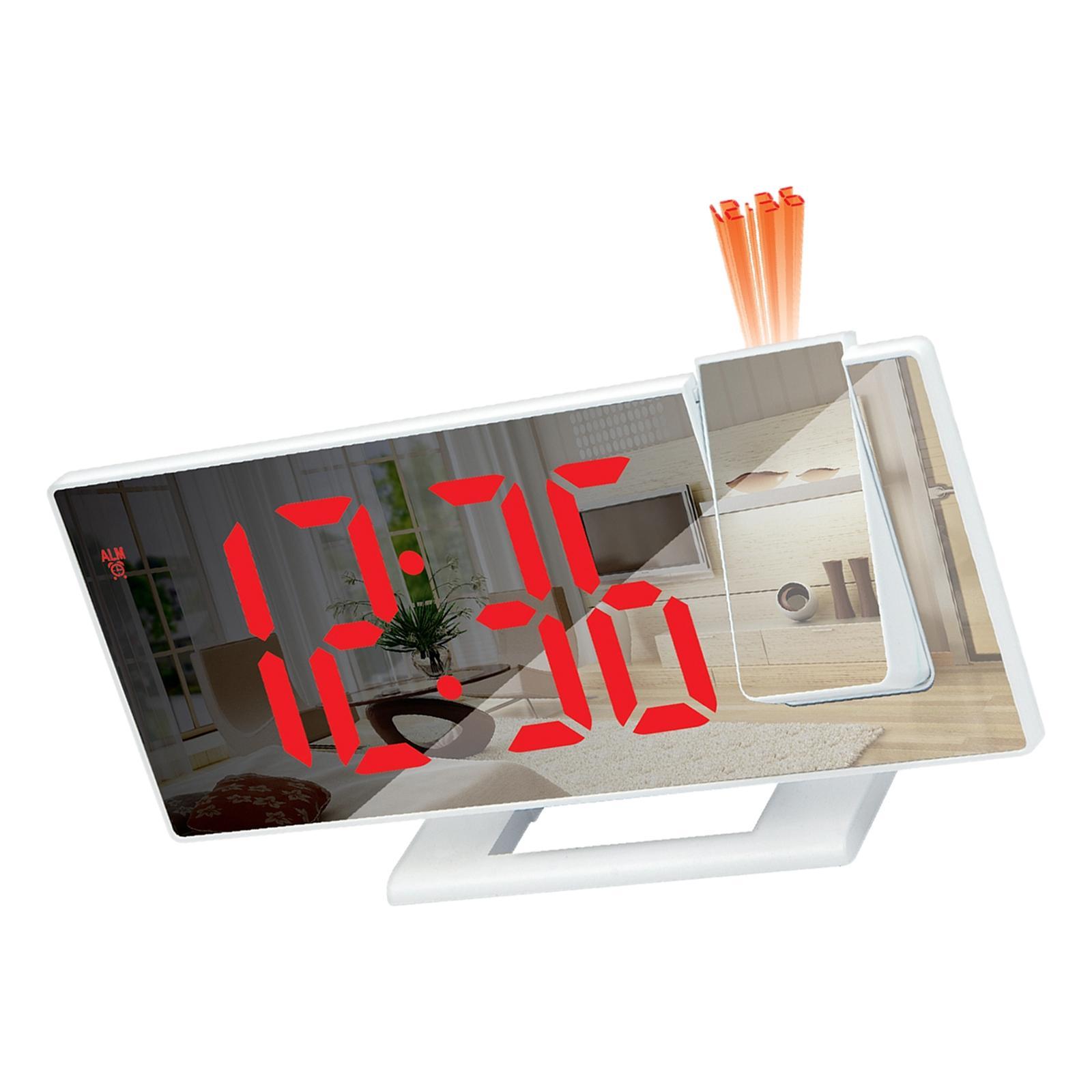 Mirror Surface Snooze /24H Desktop Clock Auto Dimmer LED Screen for Elderly Children