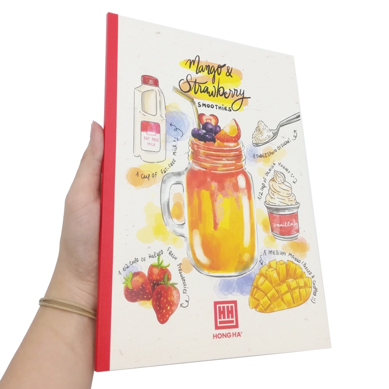 Vở Kẻ Ngang Cocktail - 80 Trang Không Kể Bìa - ĐL 70 - Mẫu 1 - Mango &amp; Strawberry - Màu Đỏ