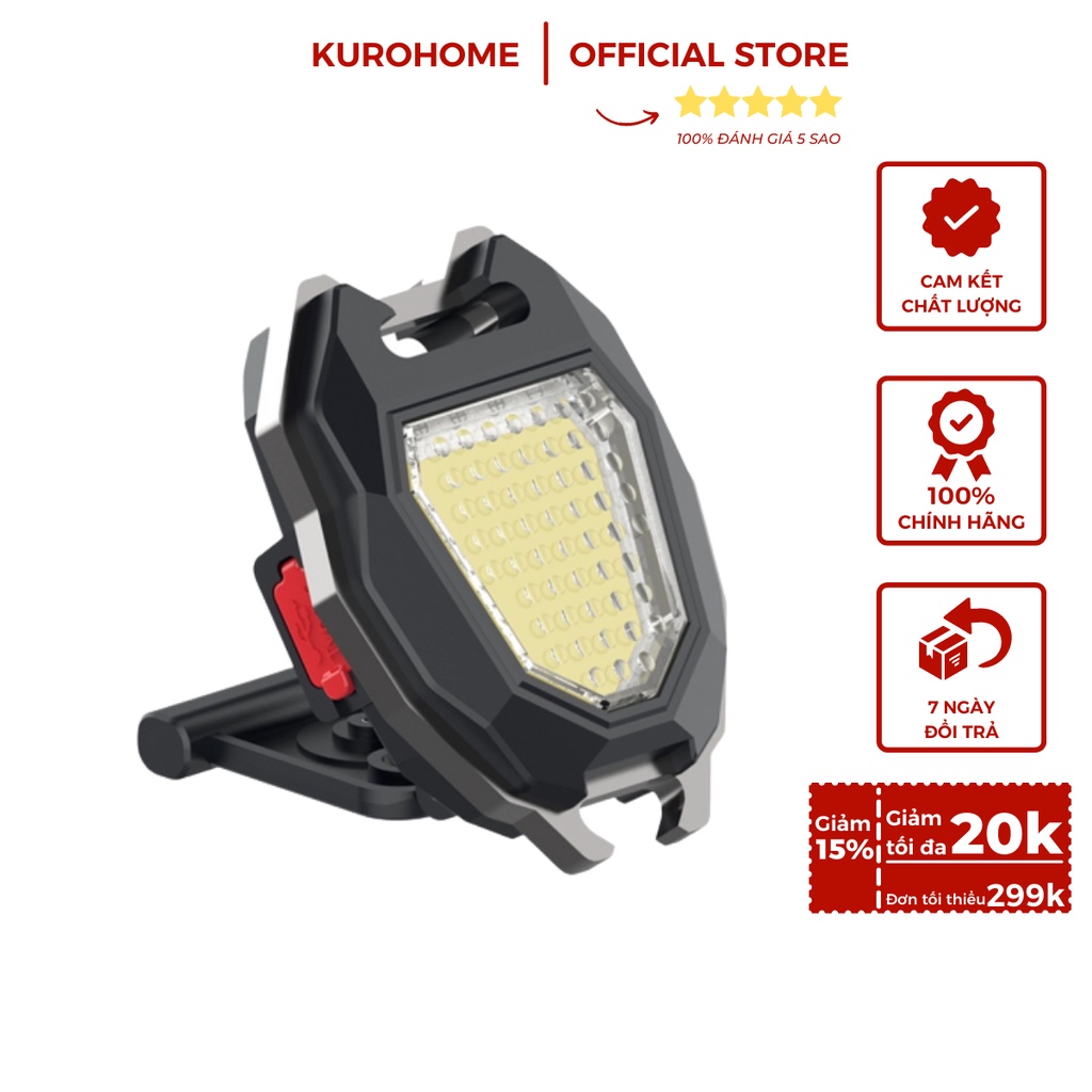 Móc khoá đèn led mini COB siêu sáng có nam châm, bật lửa, mở bia, pin khoẻ mẫu mới dùng đi cắm trại