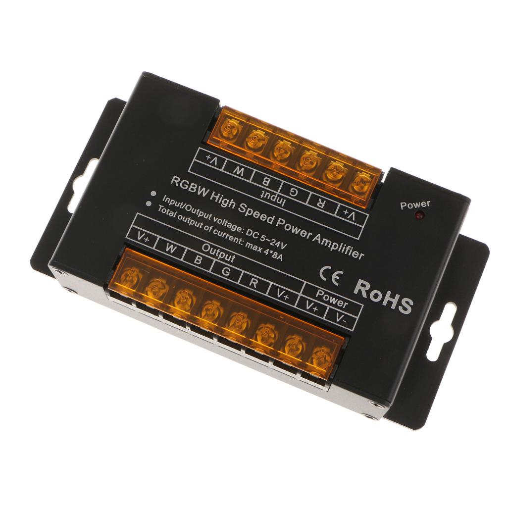 RGBW Amplifier Module LED Dimmer Controller for LED Strip Ribbon Light Lamps, DC 5V~24V, 32A