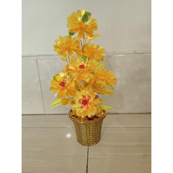 Hoa 9 bông để bàn thờ cao 35cm ngang 18cm