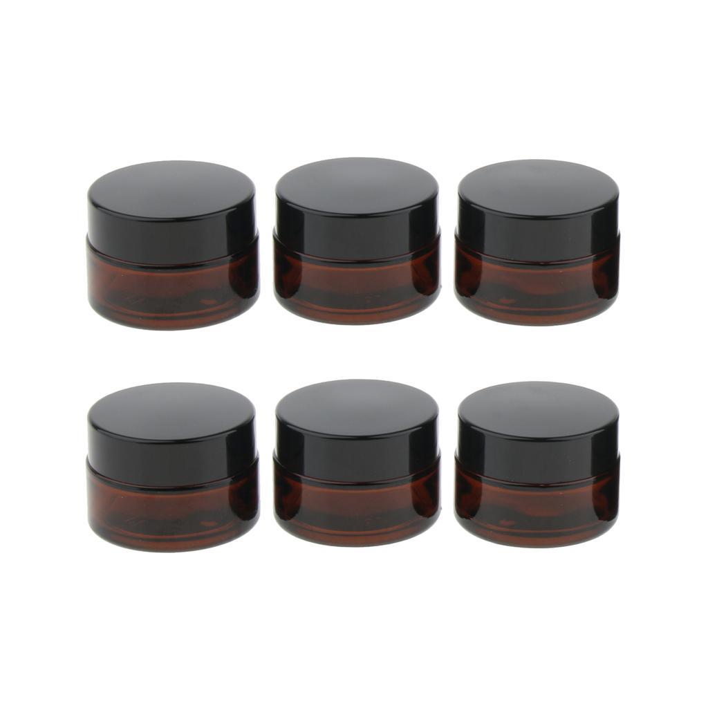 12 Pcs Empty Amber Glass Vials Jars For Cream Cosmetic Container Pot 15g