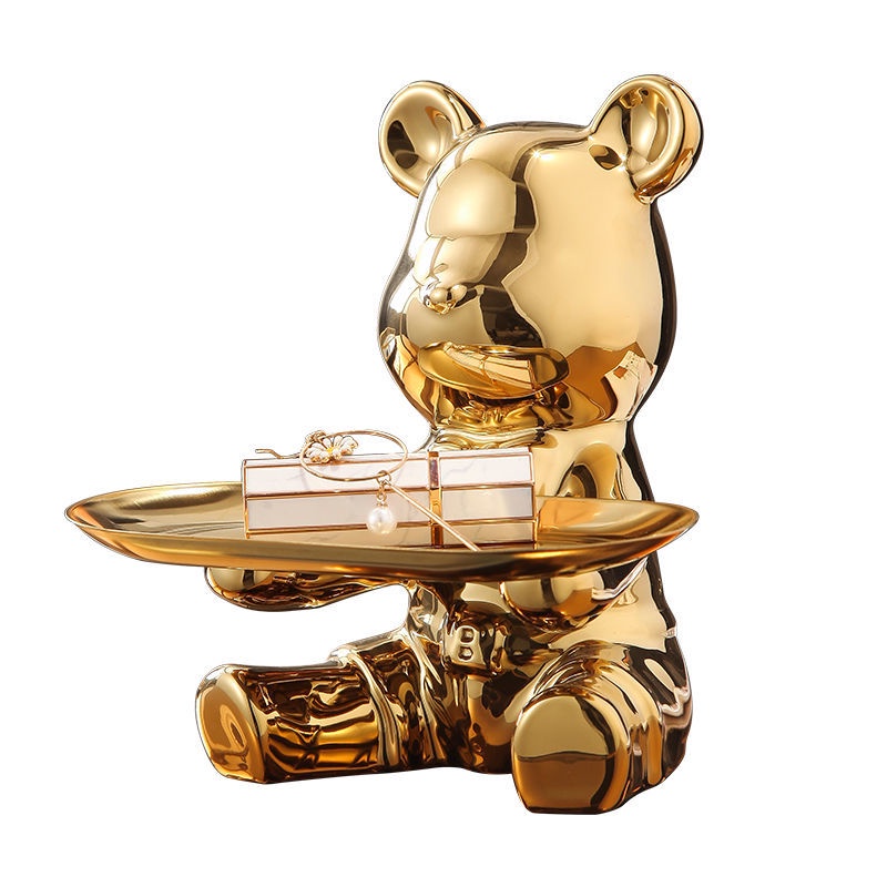 TƯỢNG GẤU BEARBRICK TRANG TRÍ NHÀ CỬA GOLDEN BEARB ROOM TRAY