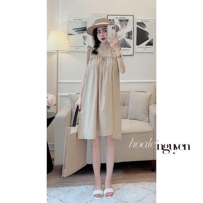 Đầm đũi thêu hoa trước ngực siêu xinh -C