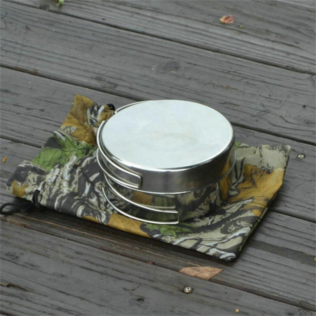 Portable Tableware Frying Pan Bento Food Container Snack Box Mess-Kit Hiking