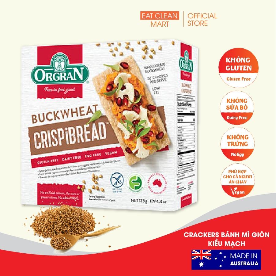 Cracker Bánh Mì Giòn Kiều Mạch Orgran - GLUTEN FREE Toasted Buckwheat Crispibread - Hộp 125g