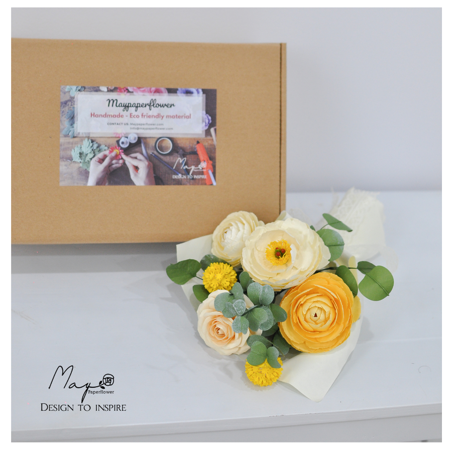 Hoa giấy quà tặng cao cấp - Shining Rose, hoa giấy handmade Maypaperflower - hoa giấy nghệ thuật