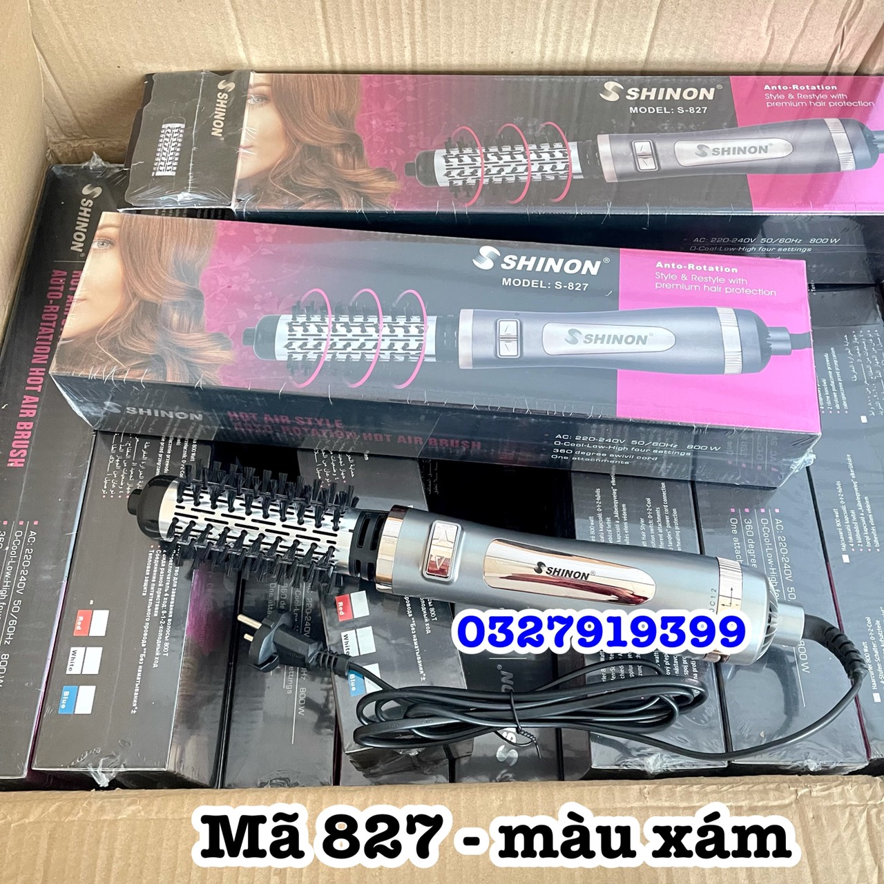 Lược điện-lược sấy làm xoăn xoay tự động 360 độ SHINON 827