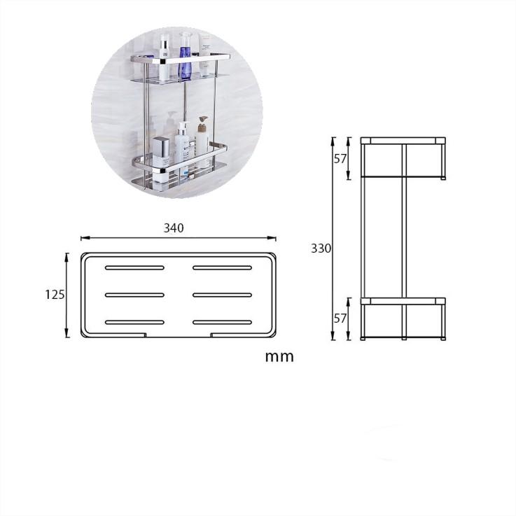 GIÁ ĐỂ ĐỒ NHÀ TẮM 2 TẦNG, GIÁ ĐỂ ĐỒ TREO TƯỜNG INOX 304 CAO CẤP, KỆ INOX THẲNG