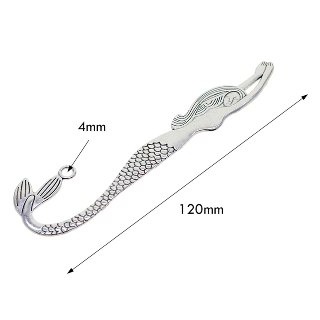 10 Miếng Vintage Nàng Tiên Cá Đánh Dấu Trang Sách Móc Với Vòng DIY Làm Trang Sức