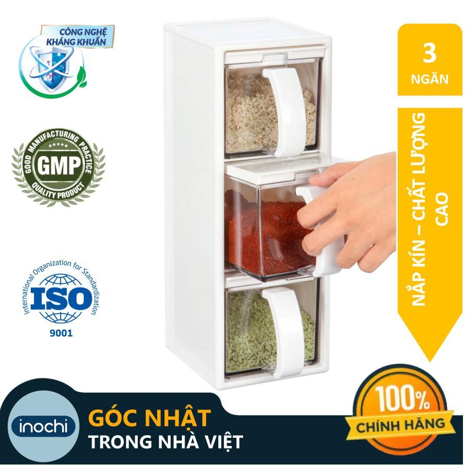 Bộ Đựng Gia Vị Nhà Bếp Cao Cấp Yoko Nhật Bản - Kháng Khuẩn - Nắp Kín - Sắp Xếp Linh Hoạt An Toàn Cho Sức Khoẻ