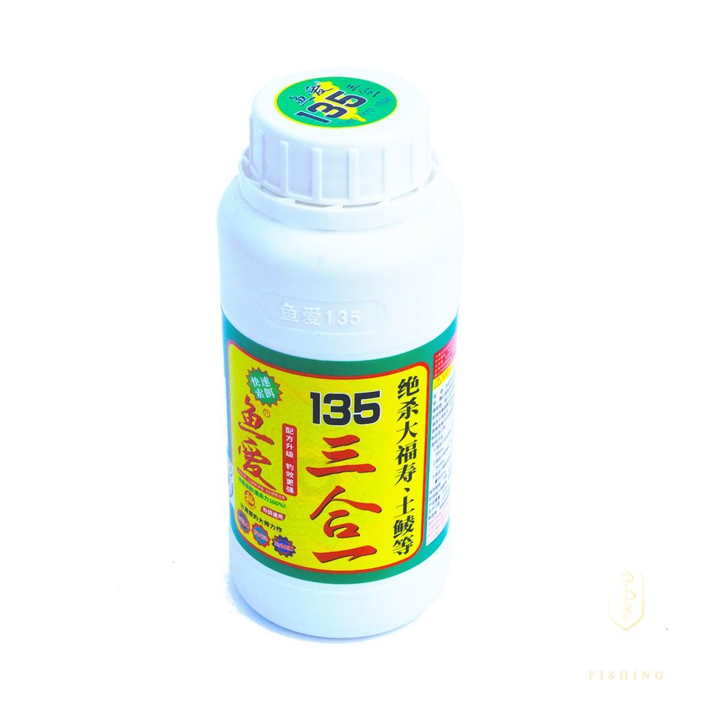 Tinh mùi 135 - Tinh mùi câu cá Chép, Rô Phi, Mè, Trôi,... - Dẫn dụ, kích thích cá ăn nhạy - Chai 300ml