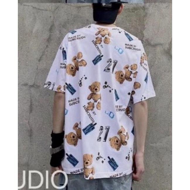 HÀNG MỚI VỀ Áo thun tay lỡ form rộng BEAR 21 - Hàng QC cao cấp
