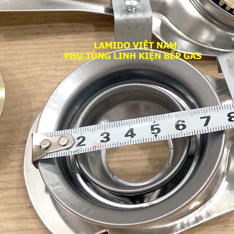 COMBO 2 Điếu inox bếp gas + Họng Đầu Đốt chia lửa Sen đồng Fujishi 78D JAPAN - - - Hàng Chính Hãng
