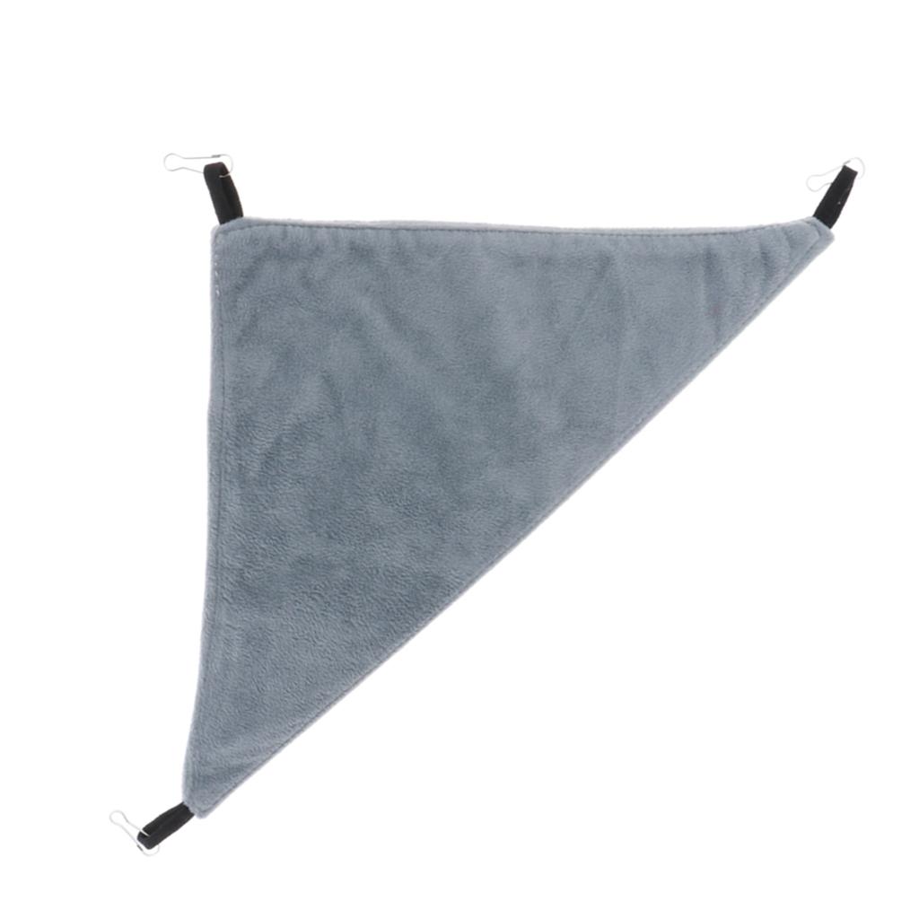 Triangular Hamster Bird Ferret Rabbit Squirrel Hammock Hanging Bed Gray