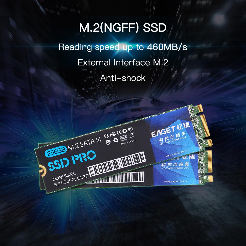 Ổ cứng thể rắn EAGET S300L M.2 256GB tốc độ cao n mỏng gọn nhẹ chống va đập cho máy tính xách tay