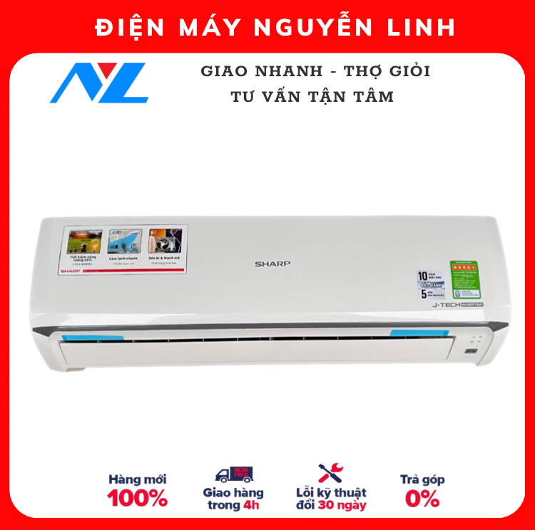 HÀNG CHÍNH HÃNG - Máy lạnh Sharp Inverter 1HP AH-X10ZW - GIAO HCM