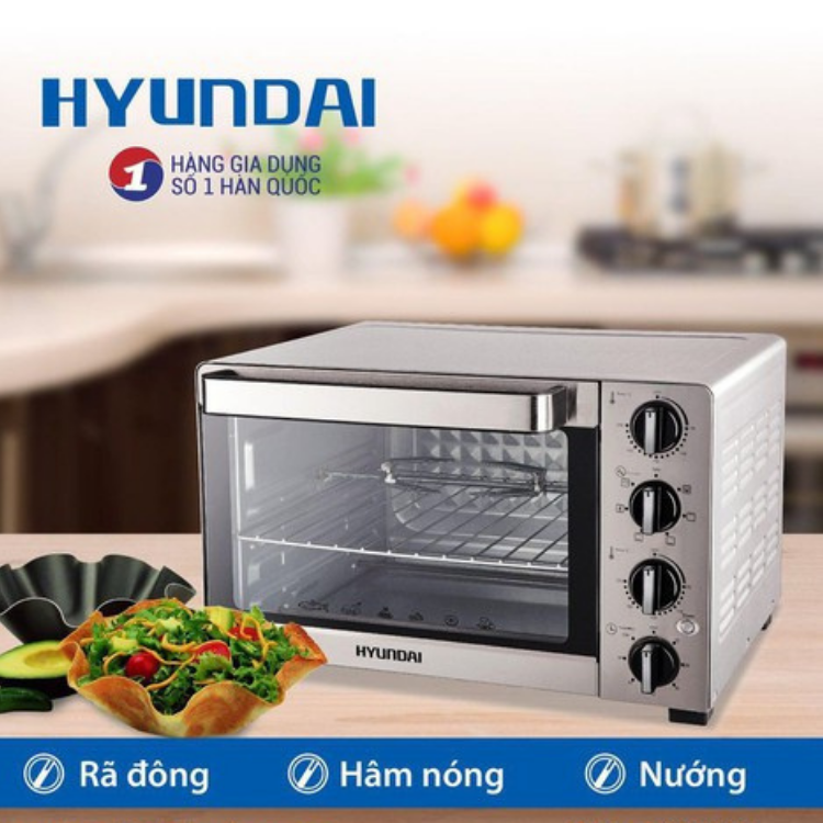 Lò Nướng Bếp Nướng Điện Đa Năng Hyundai HDE 3000S/ HDE 3001S Dung Tích 30L/35L Thương Hiệu Hàn Quốc - Hàng Chính Hãng Hyundai