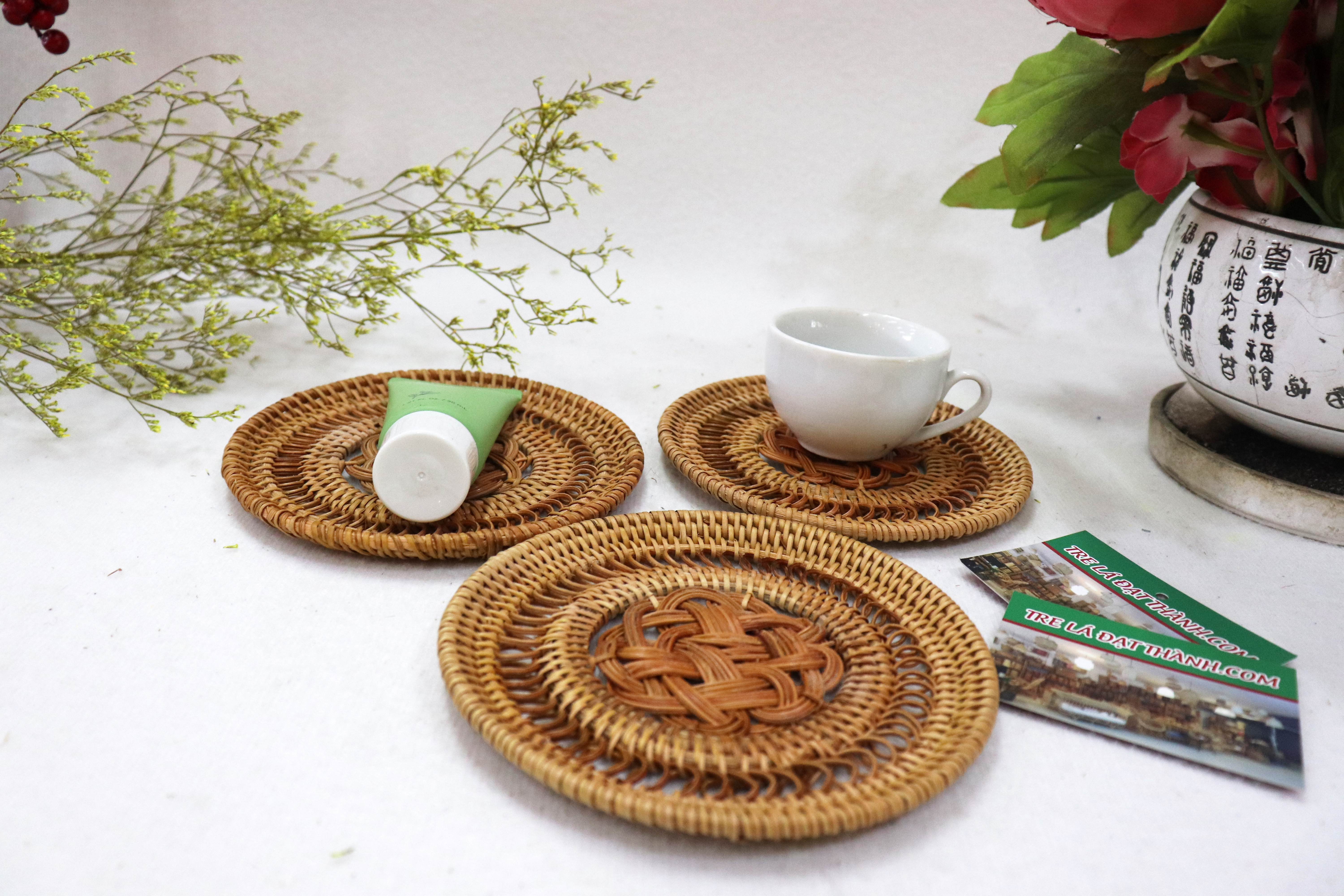 Lót ly bằng mầy, lót ly hoa D13cm