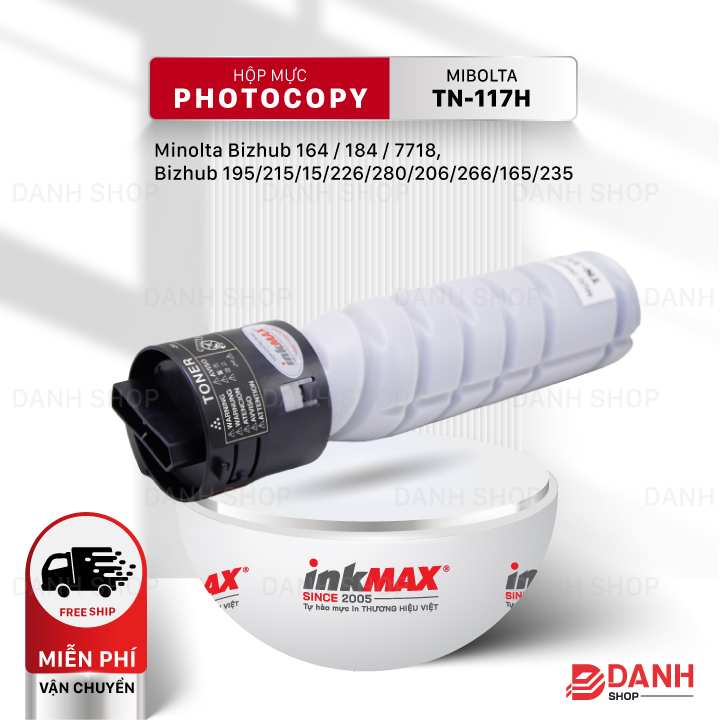 Mực mực TN-117H-inkMAX cho máy Photocopy Minolta Bizhub 164 / 184 / 7718, Bizhub 195 / 215 / 315 - Hàng chính hãng