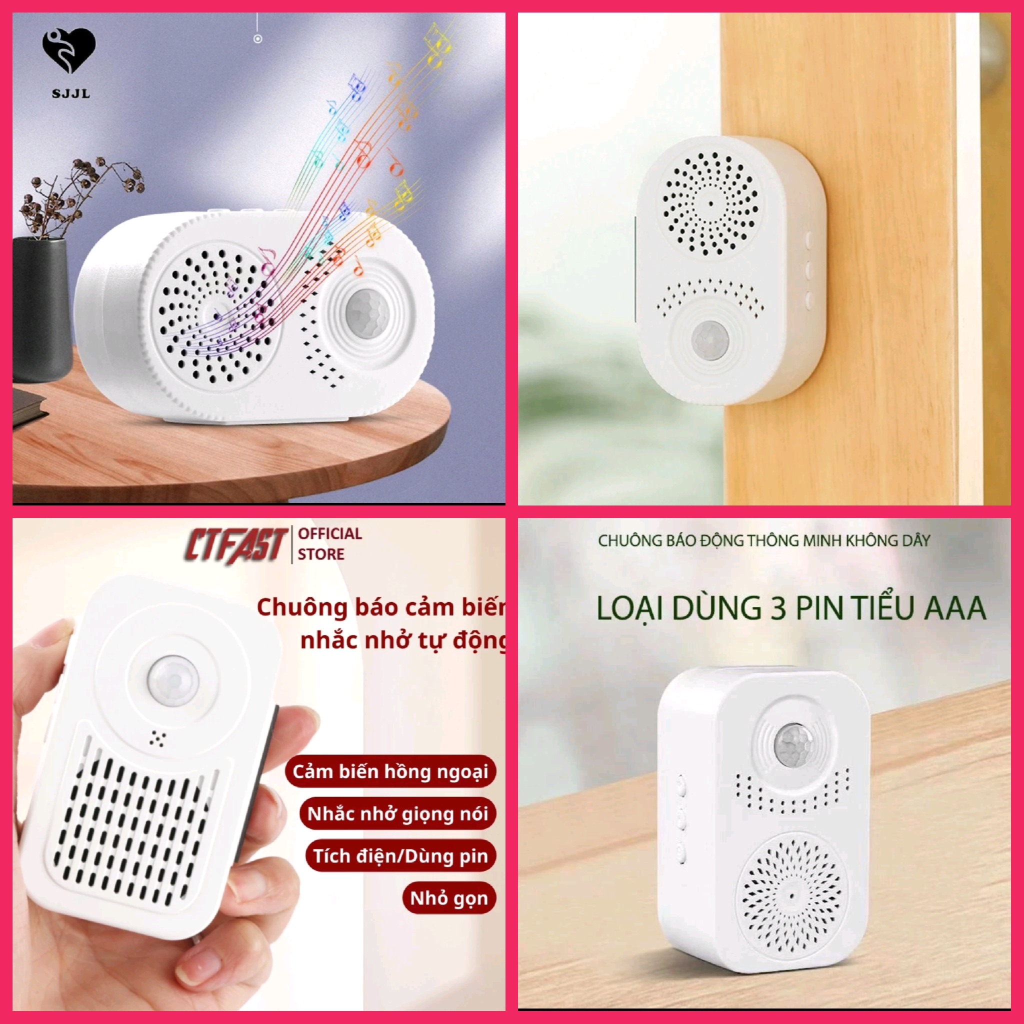 SIÊU CẤP VỚI 1 CHUÔNG GẮN CỬA BÁO KHÁCH CẢM BIẾN HỒNG NGOẠI GHI ÂM THÔNG MINH MẪU MỚI