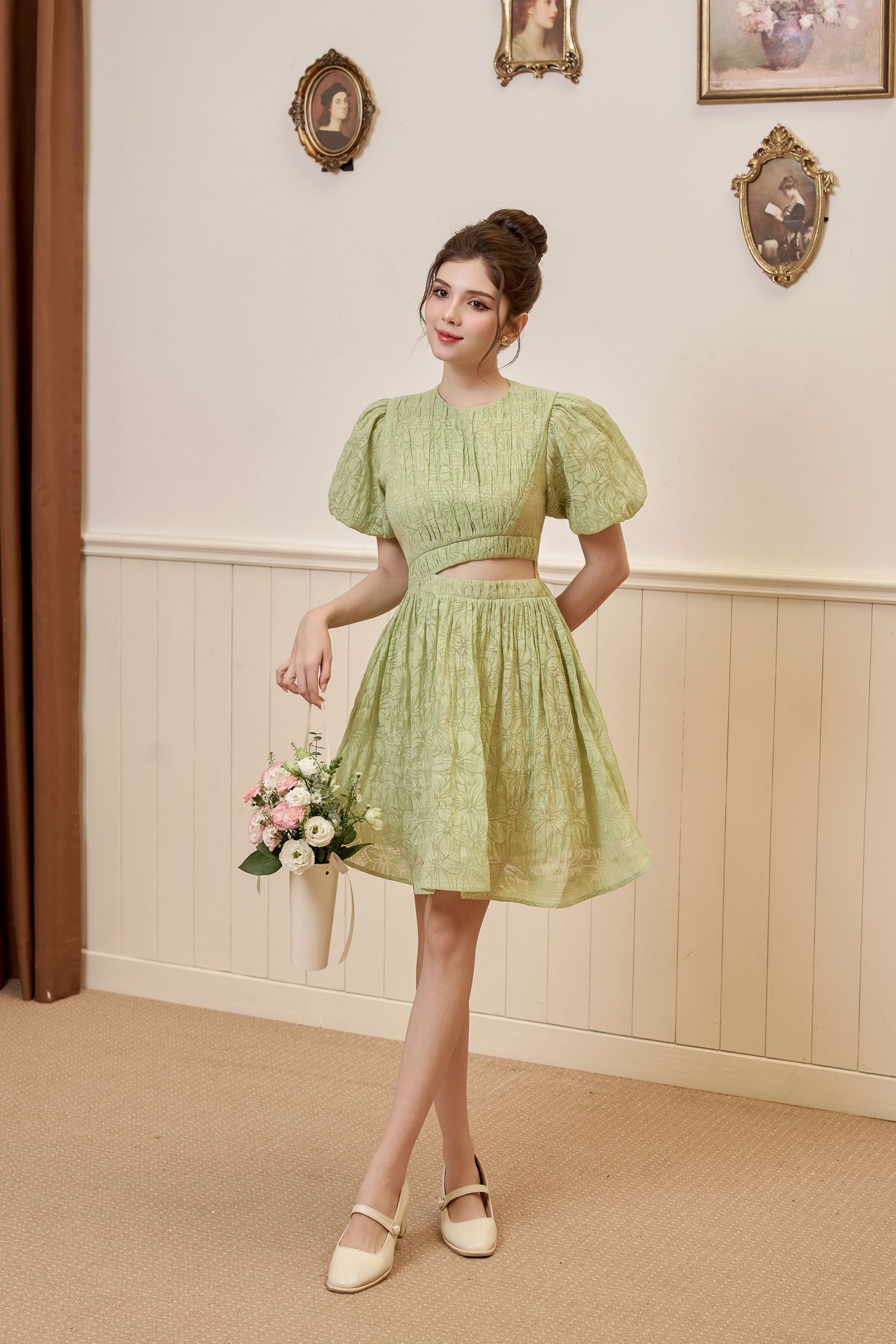 OLV - Đầm Sage Jacquard Dress