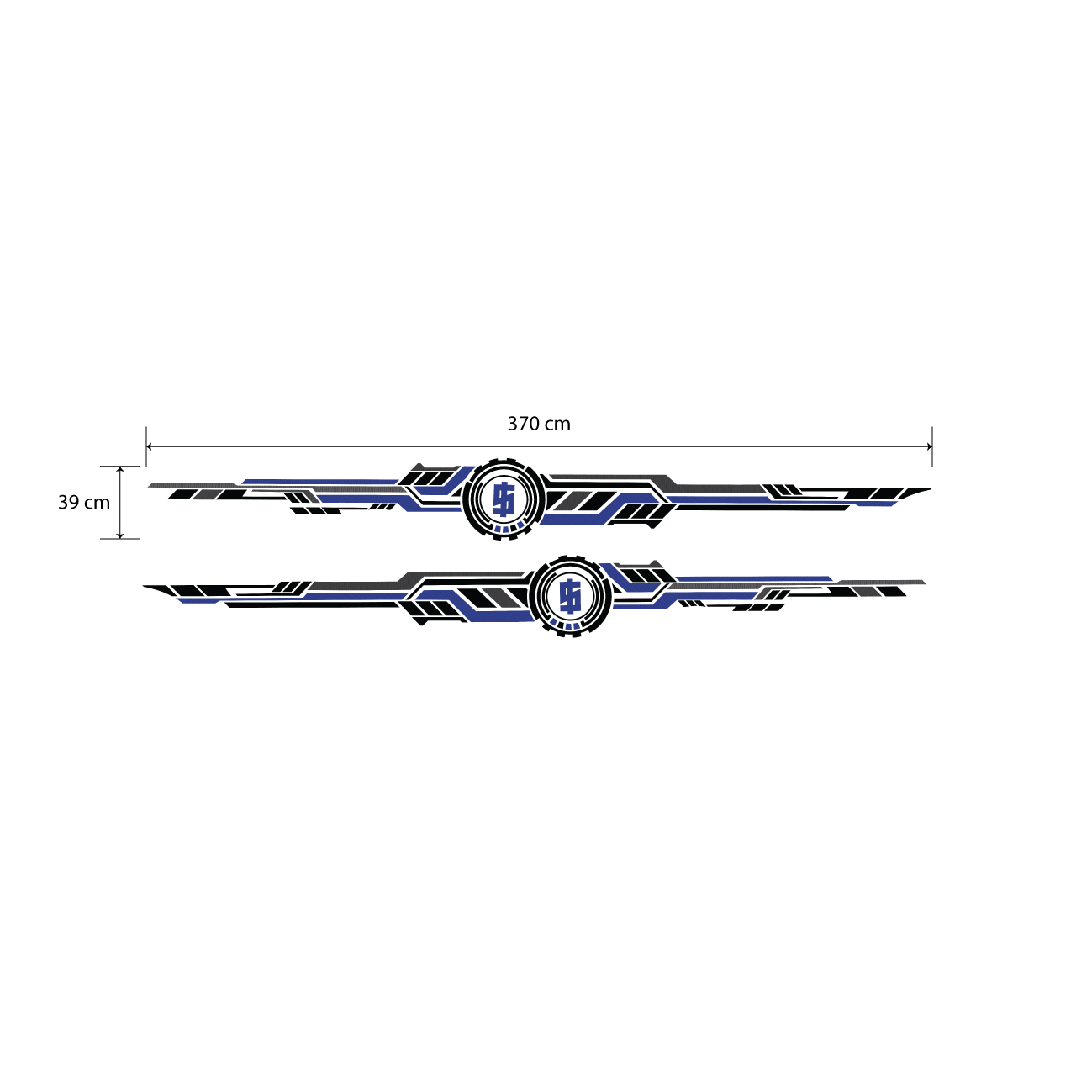 Tem xe oto, tem trang trí cho xe Xpander, xe thể thao WRAP 12 KT 370x39cm