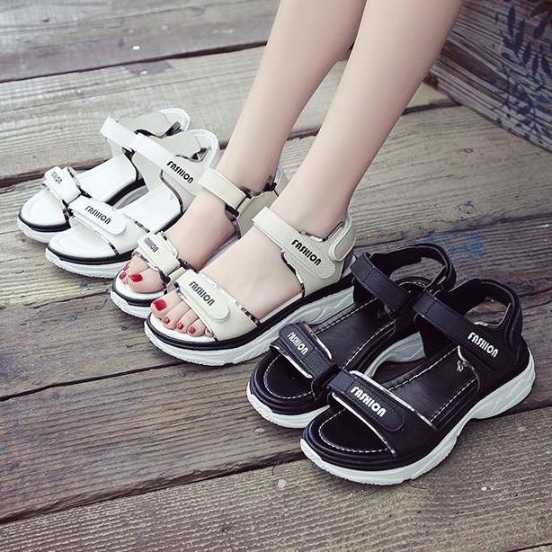 Giày Dép Nữ SANDAL Fashion quai ngang dán, đế cao tôn dáng DSD02